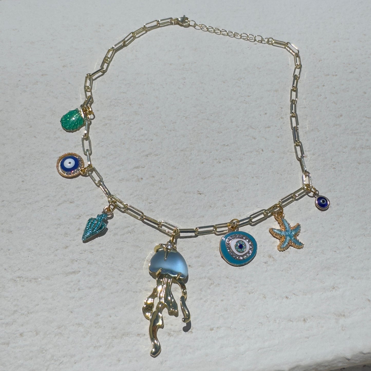 MYKONOS - 18K Gold plated charm Necklace.